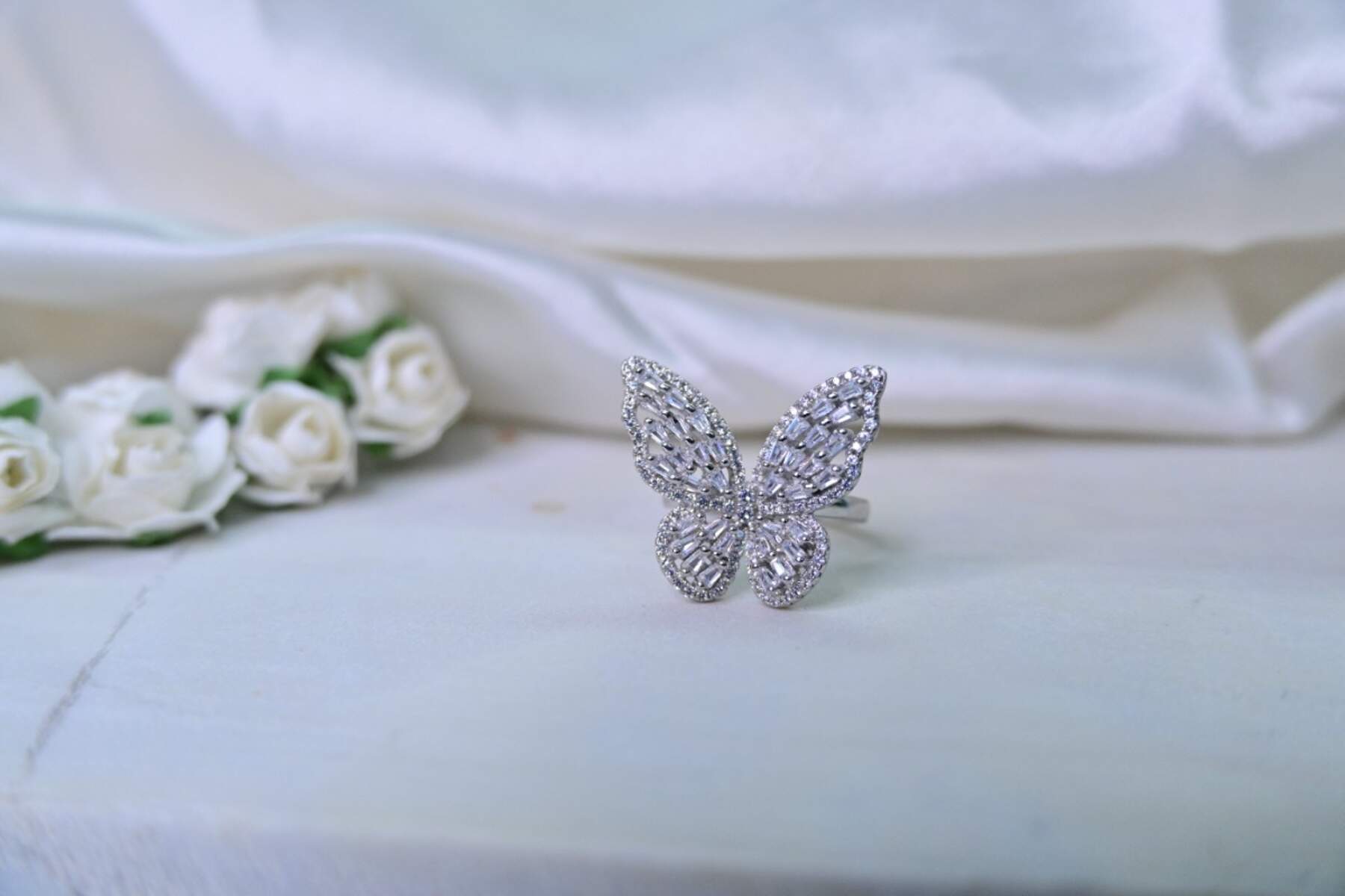 Big Butterfly Silver Ring