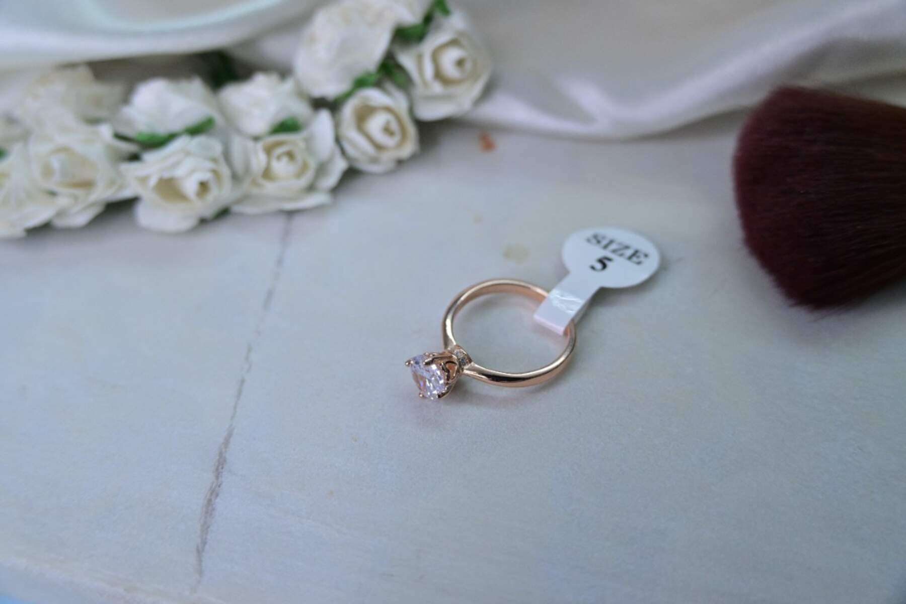 Single Diamond Rose Gold Ring