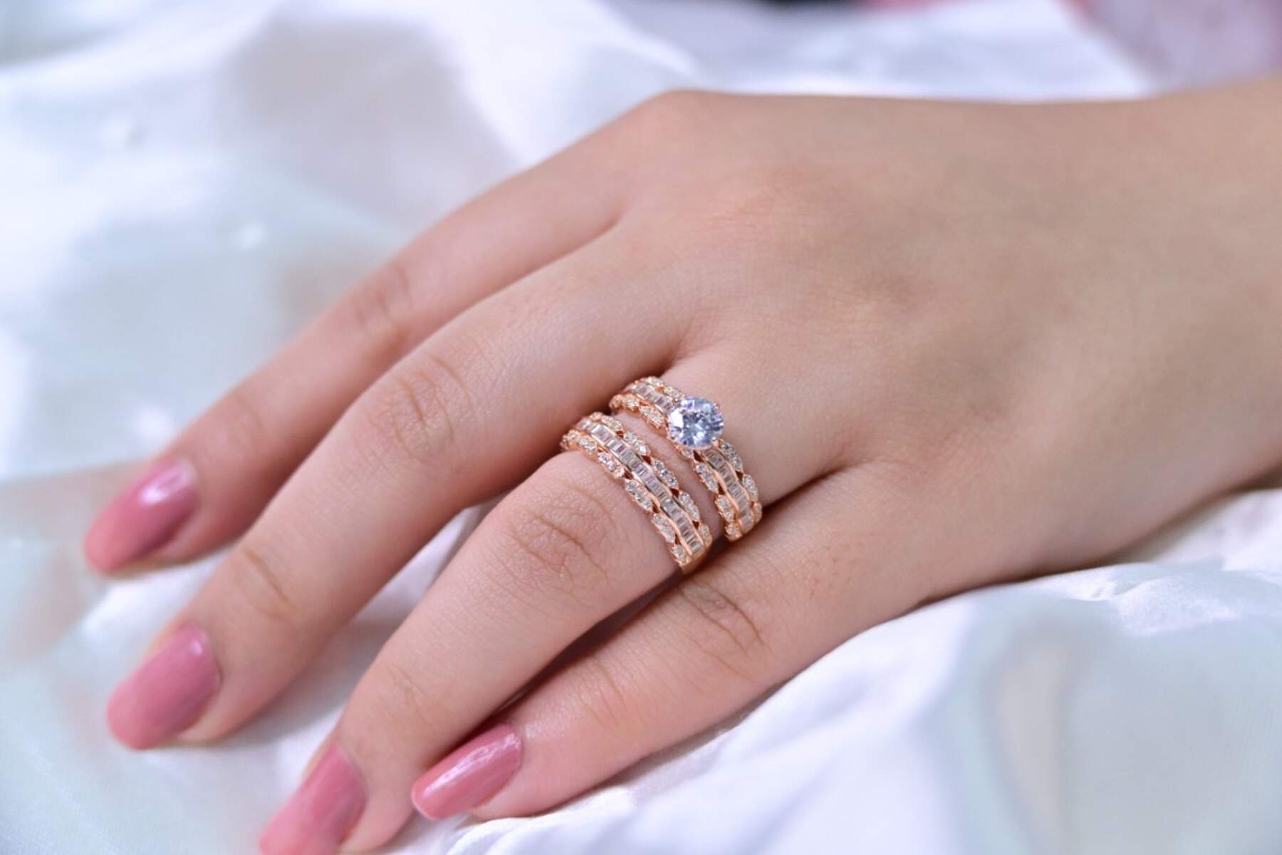 Stylish Rose Gold Combo Rings