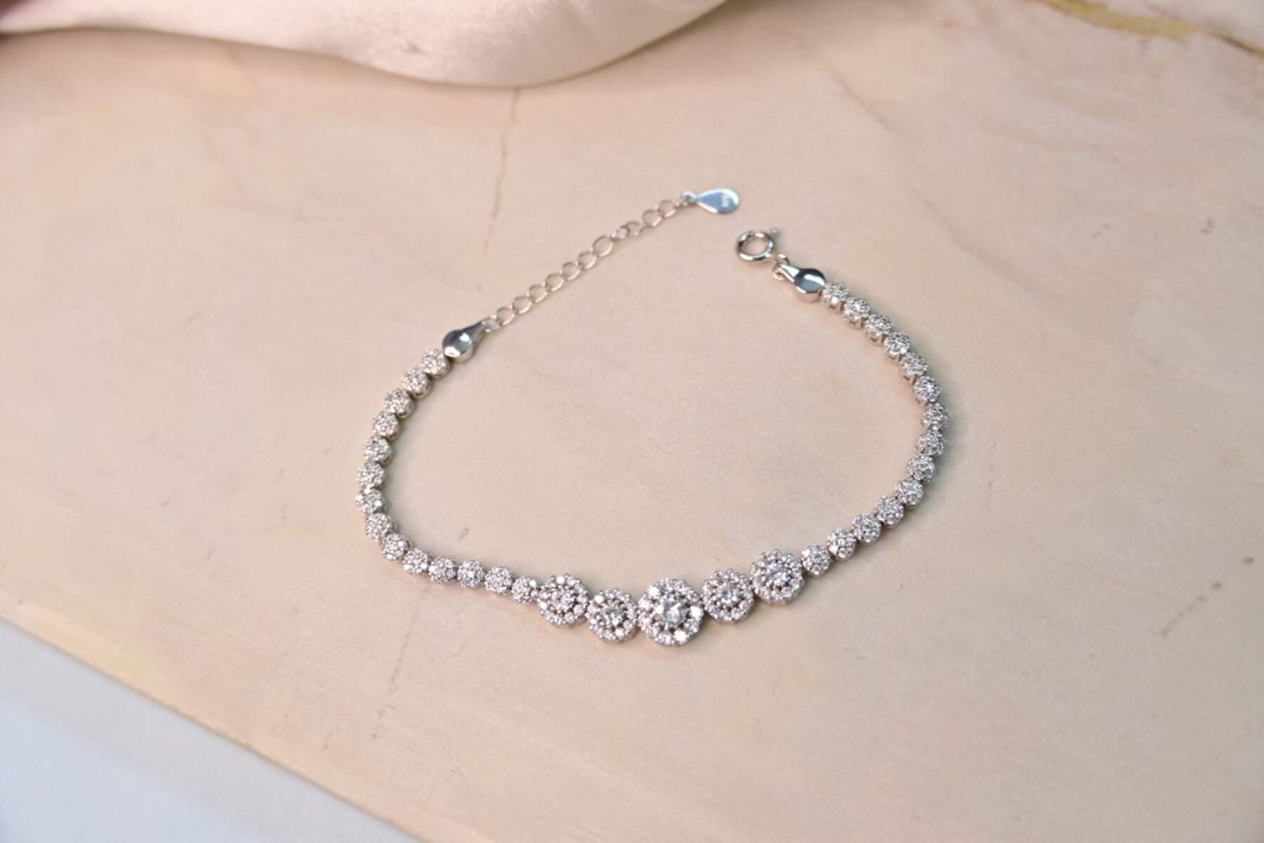 Shimmerning CZ Silver Bracelet