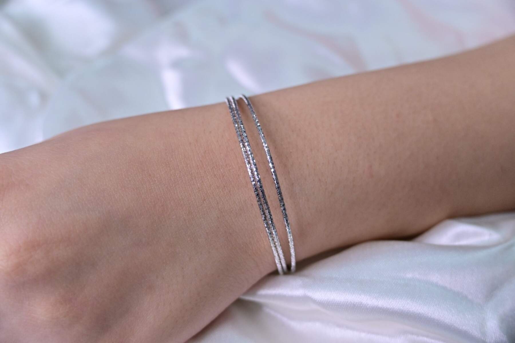 Triple Line Silver Bracelet