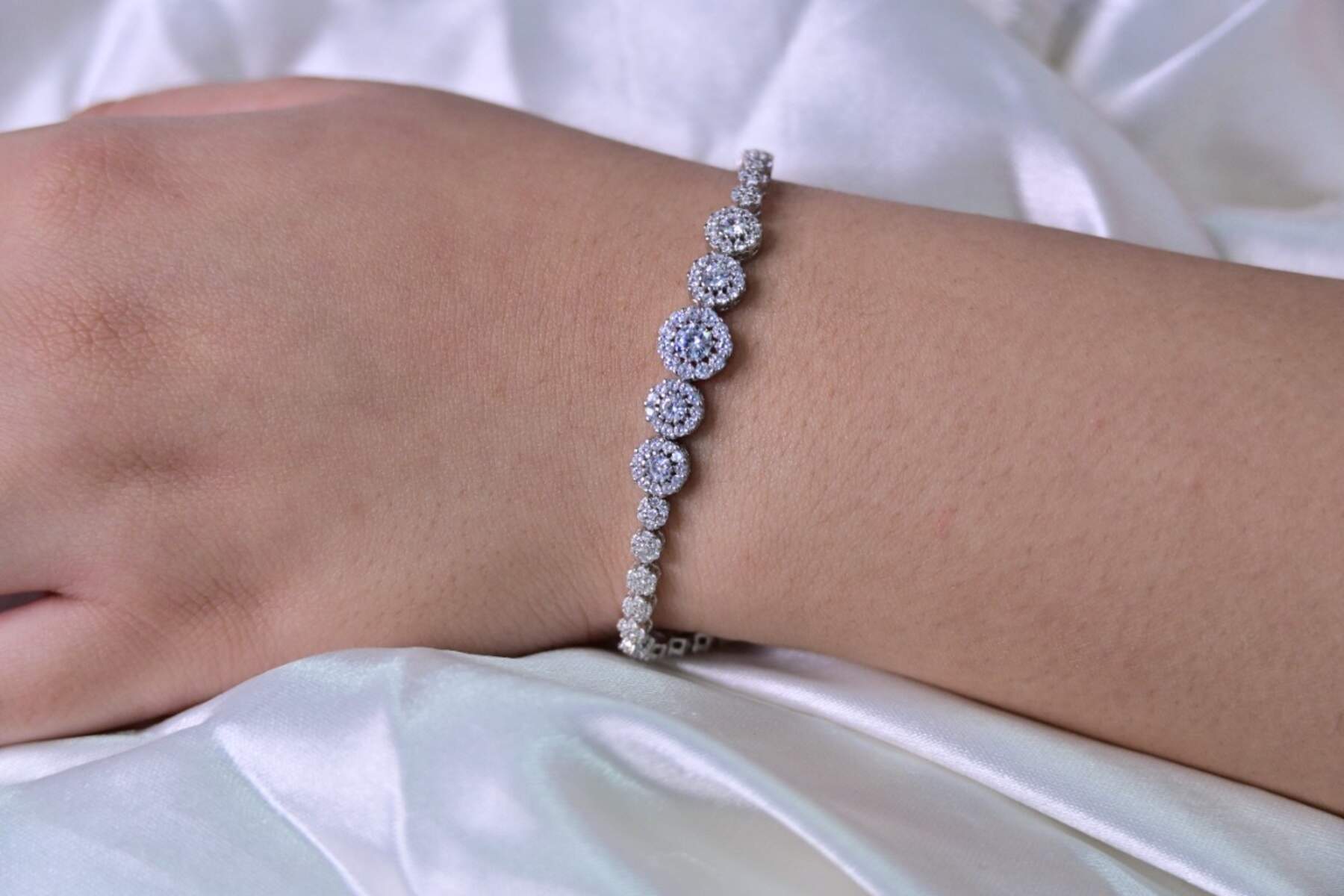 Shimmerning CZ Silver Bracelet