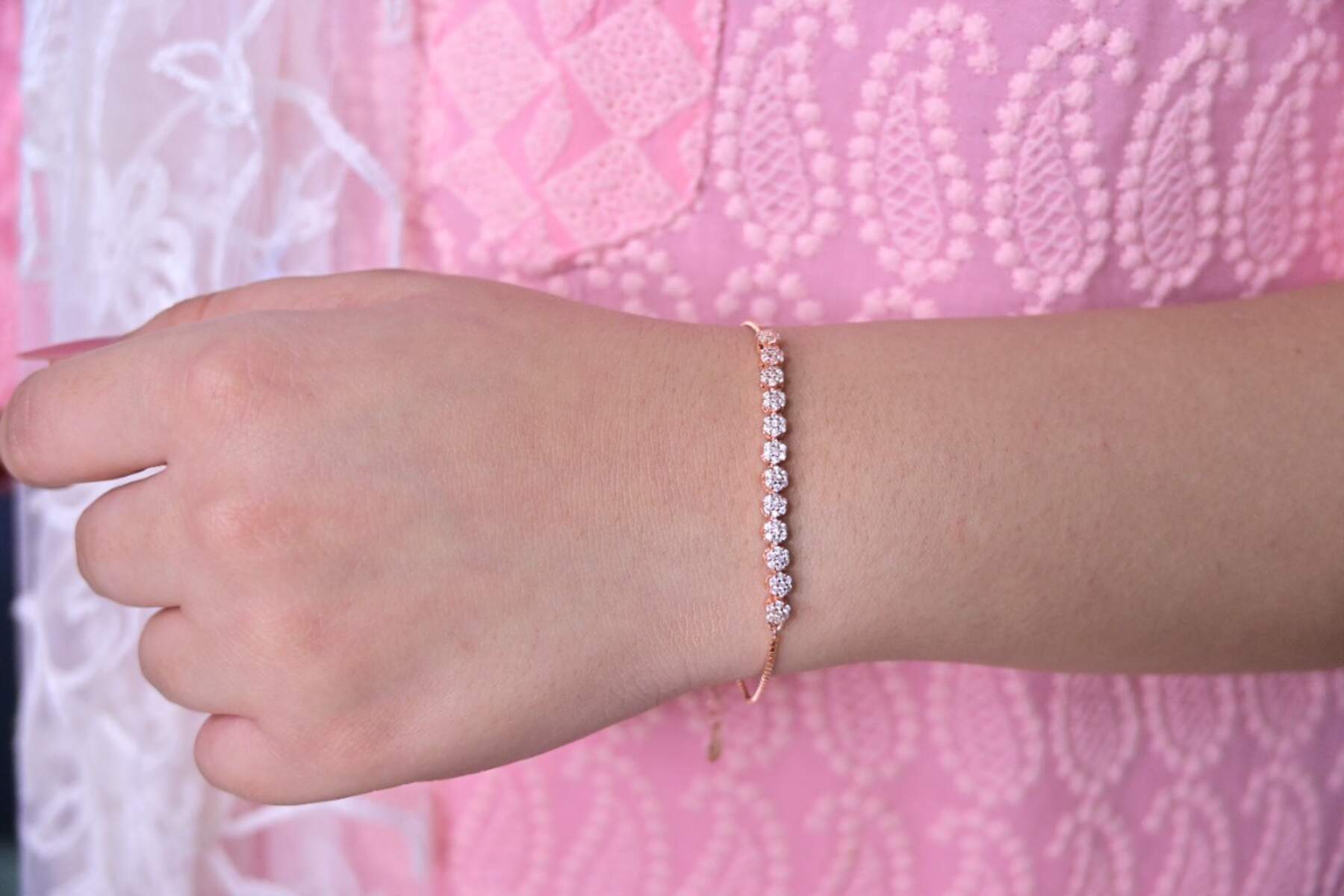 Rose Silver Blushing Bracelet