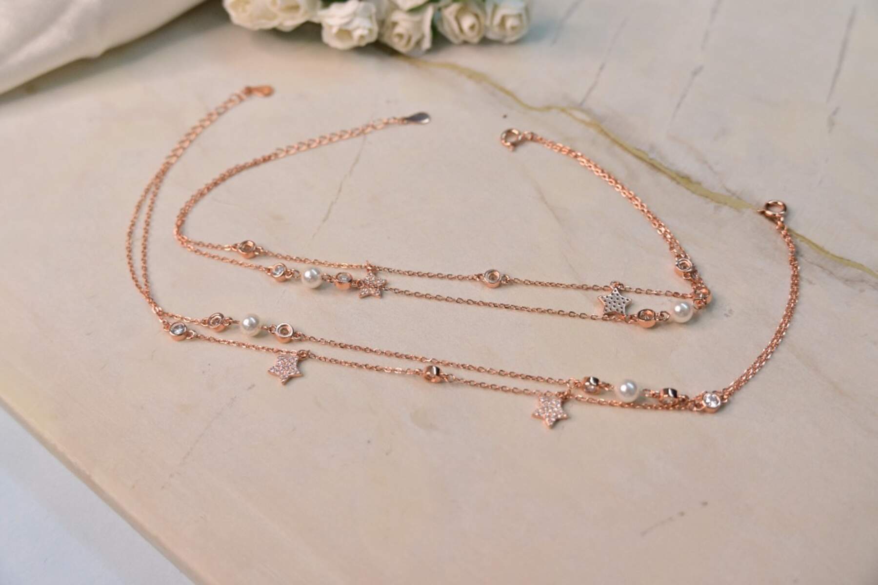 Rose Gold Charm Anklets