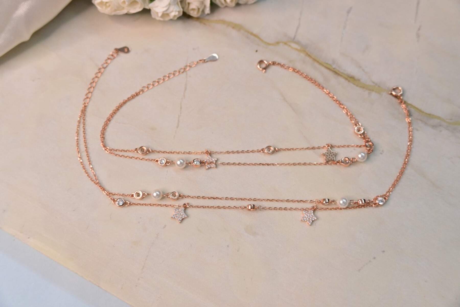 Rose Gold Charm Anklets