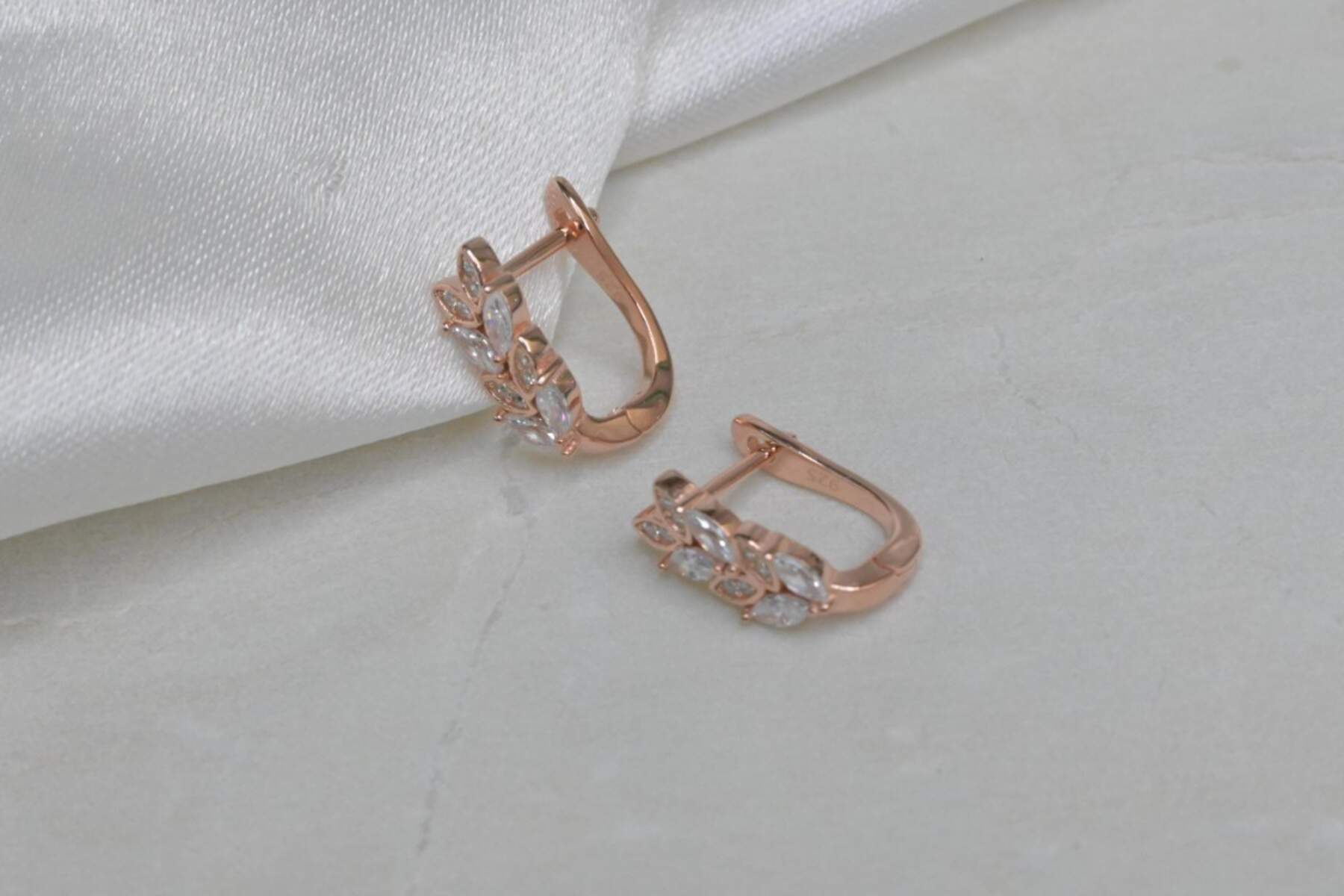 Rose Gold Leaf Earrings