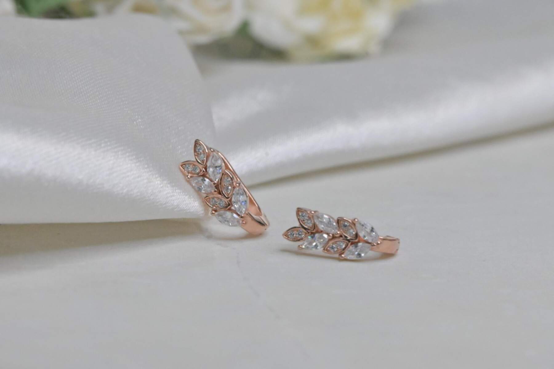 Rose Gold Leaf Earrings