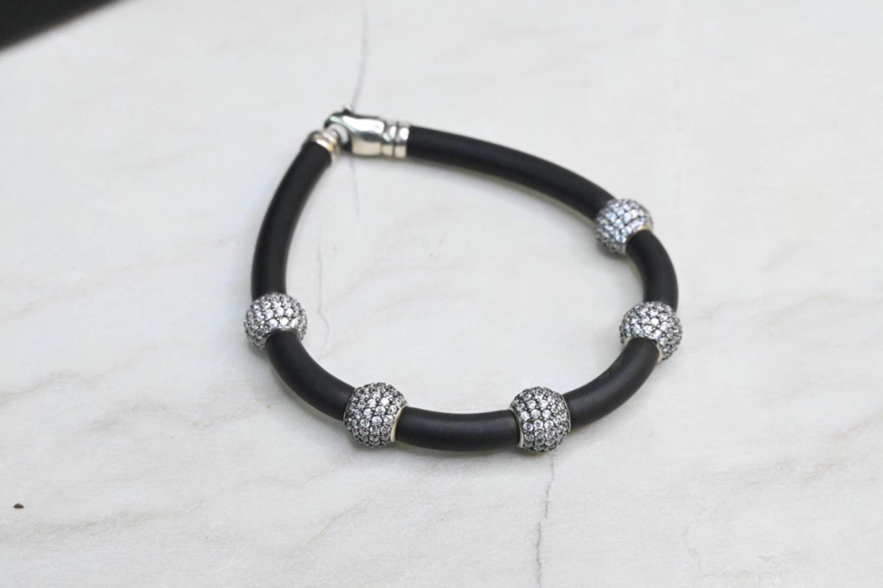 Diamond Ball Mens Bracelet