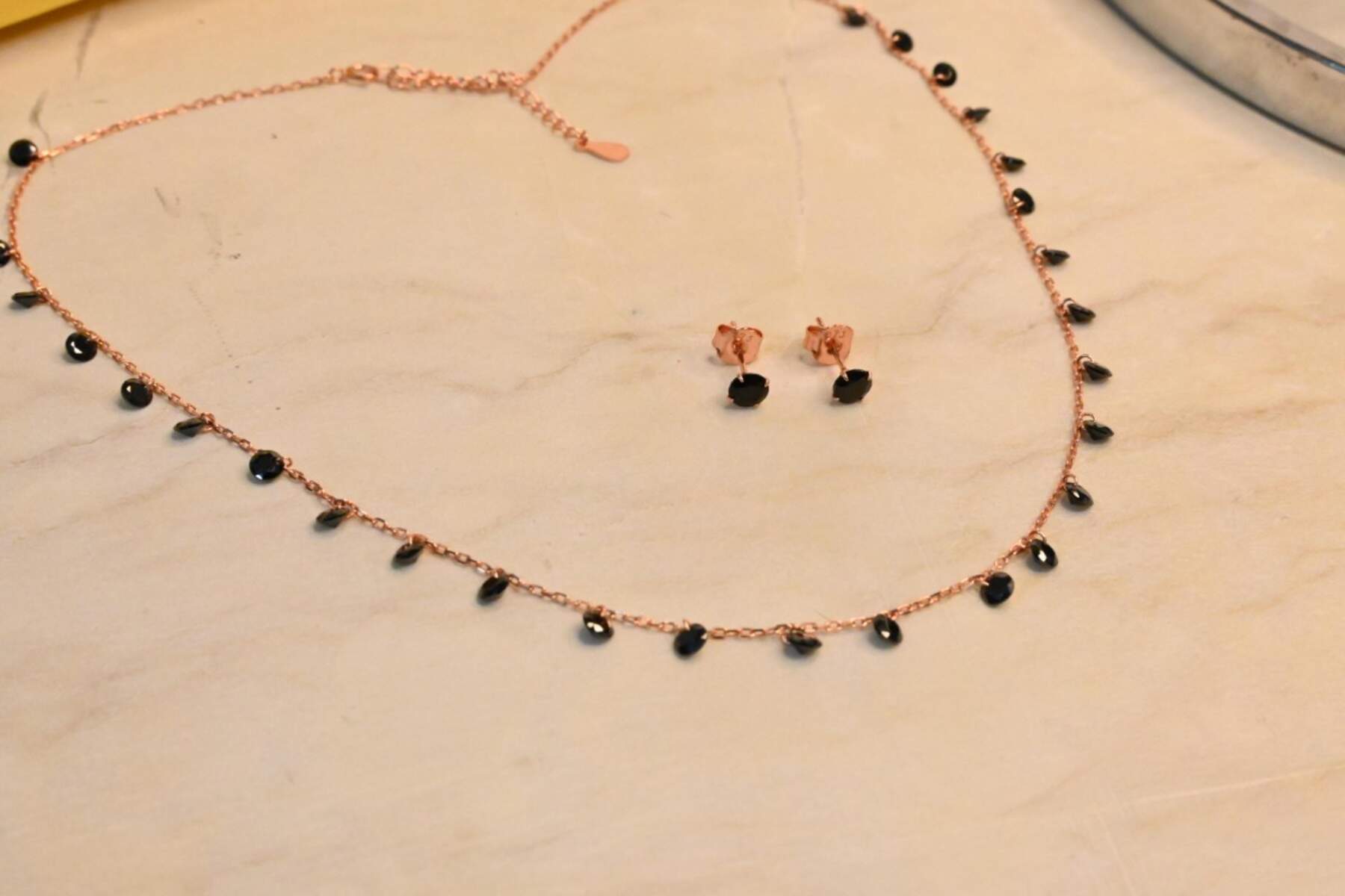 Rose Gold Dangling Set