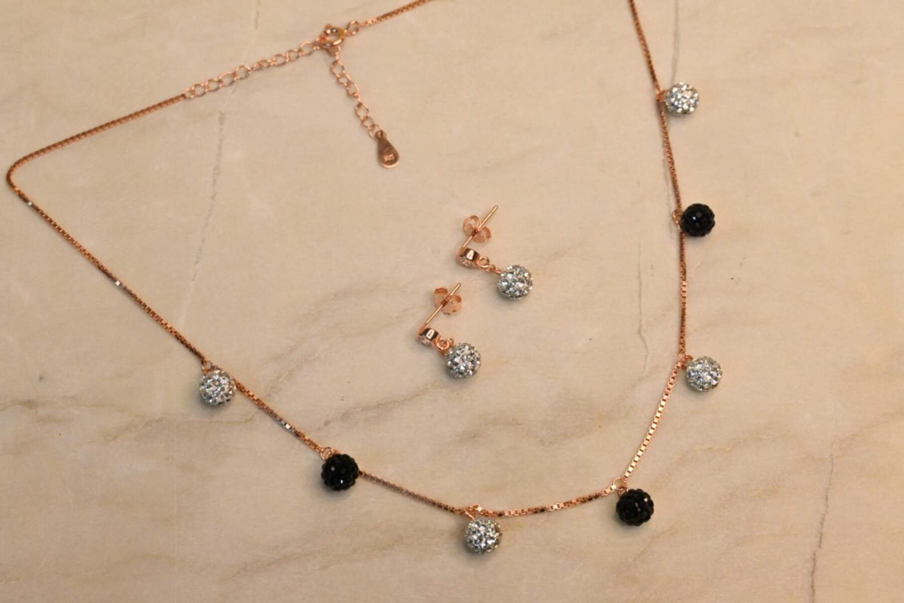 Rose Gold Ball Charm Set