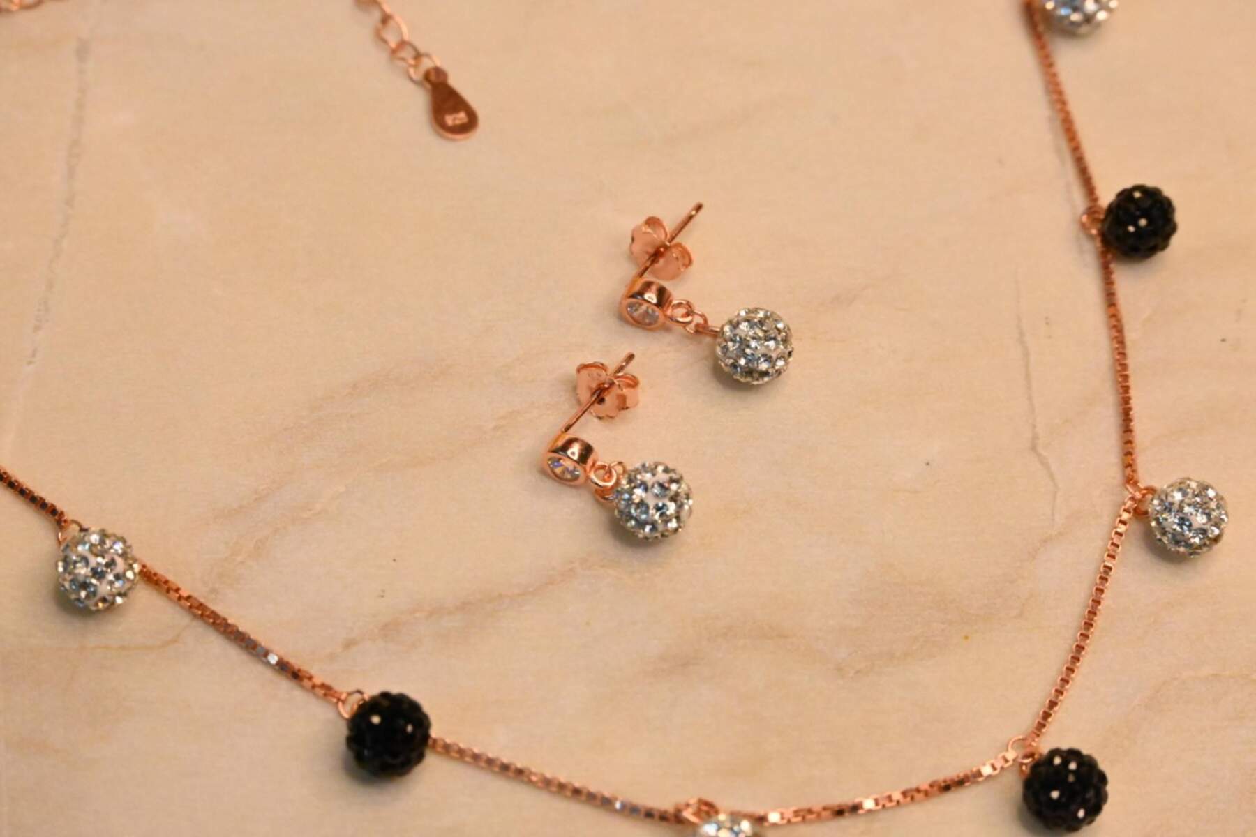 Rose Gold Ball Charm Set