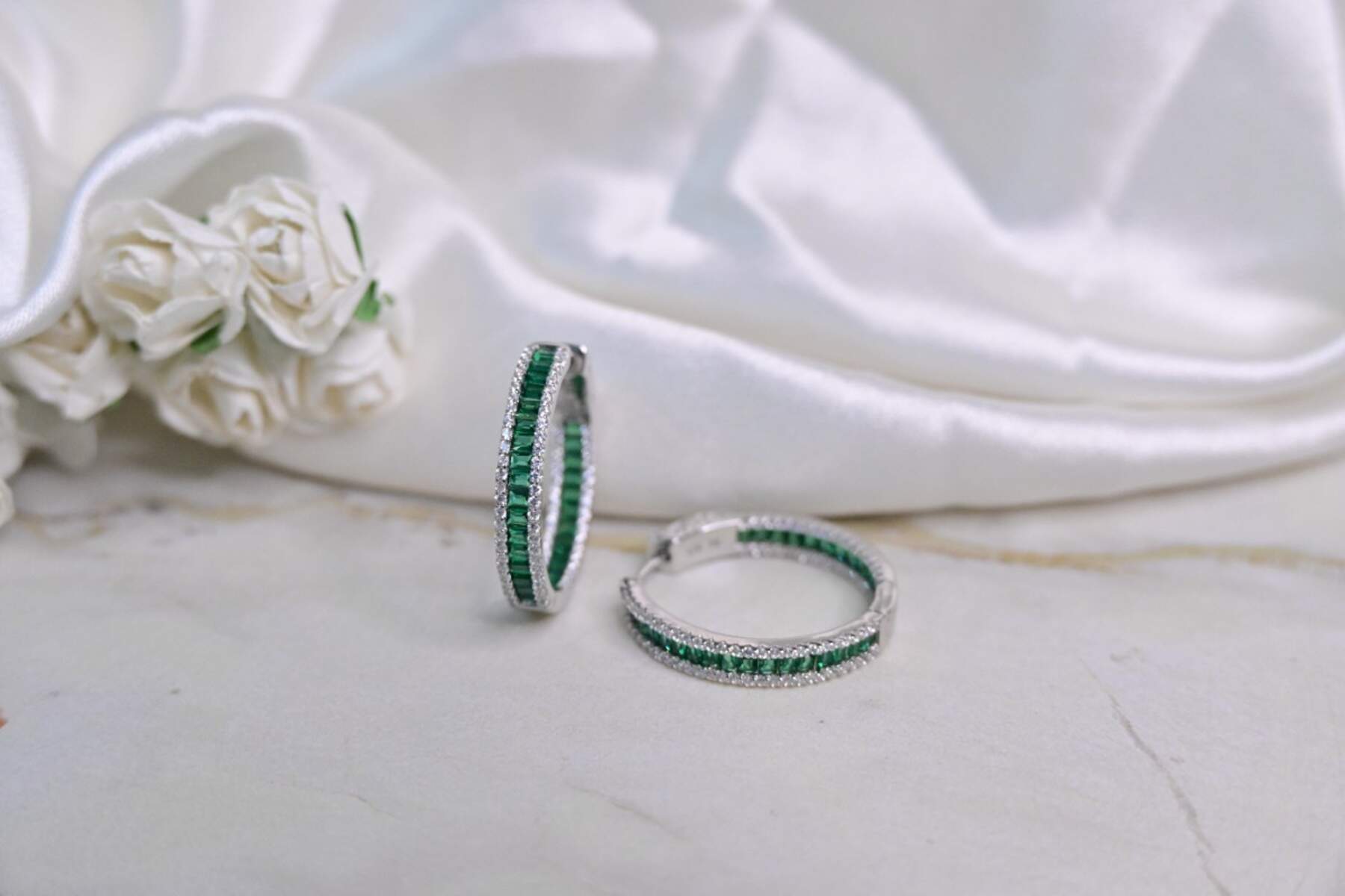 Beautiful Green Hoop Earrings