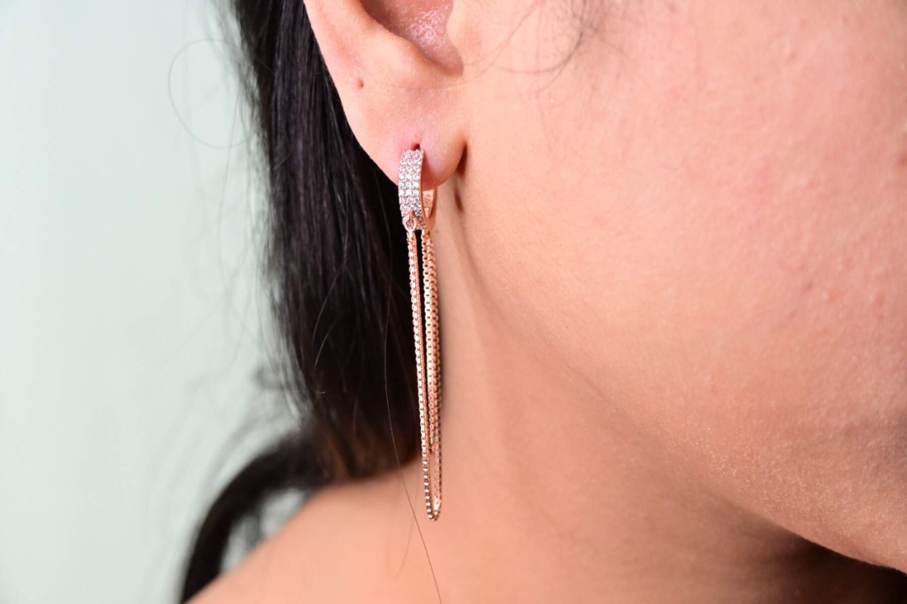 Rose Gold Round Bali Earrings