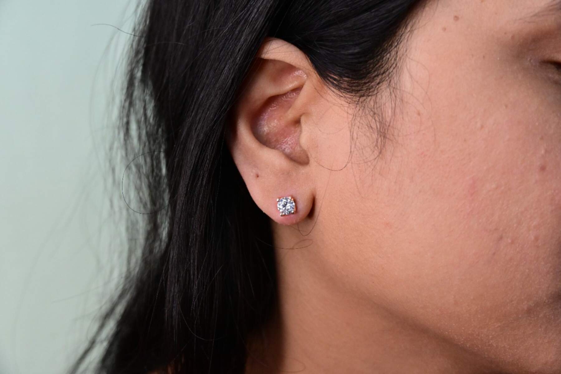 Rose Gold Single Diamond Stud