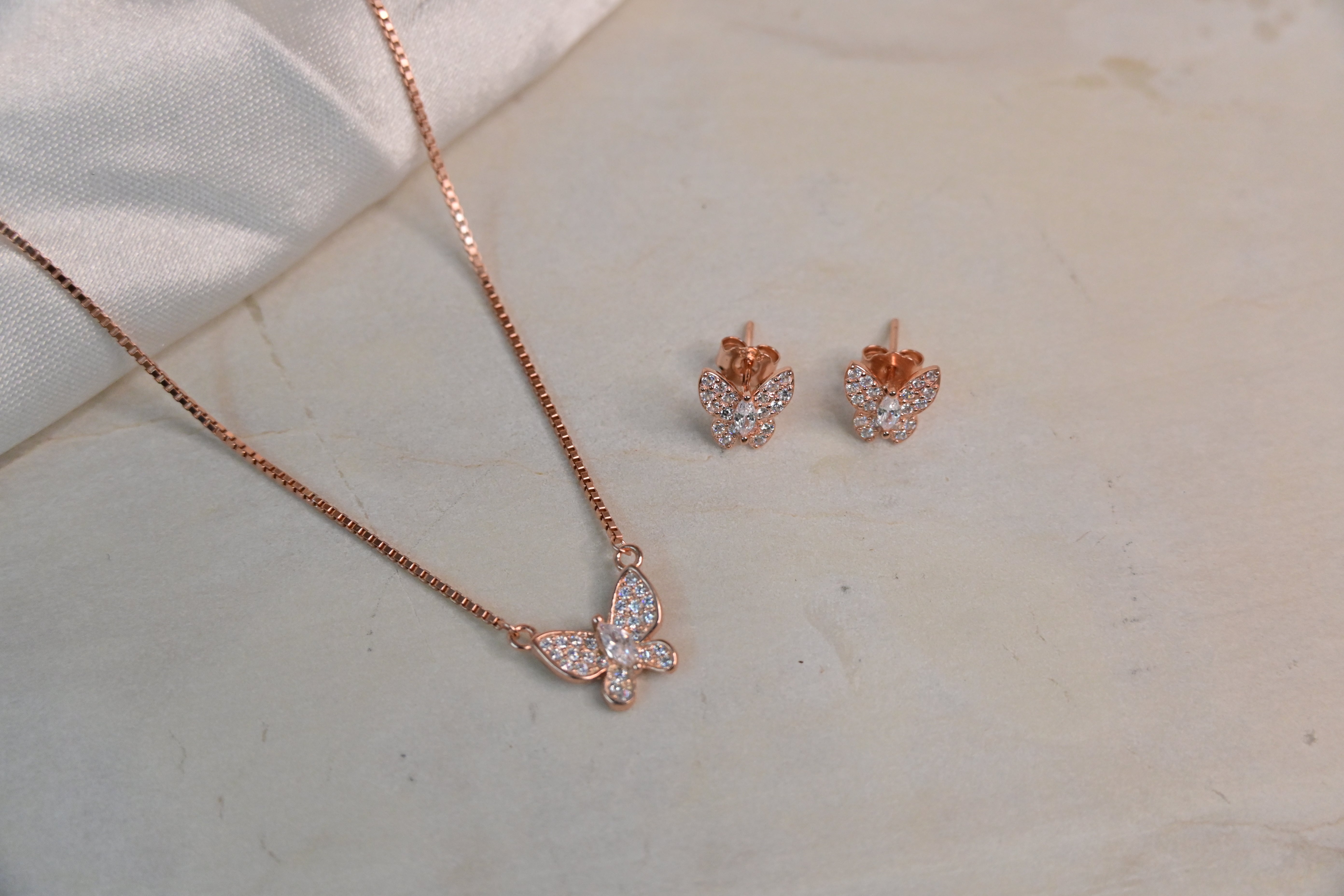 Rose Gold Butterfly Set