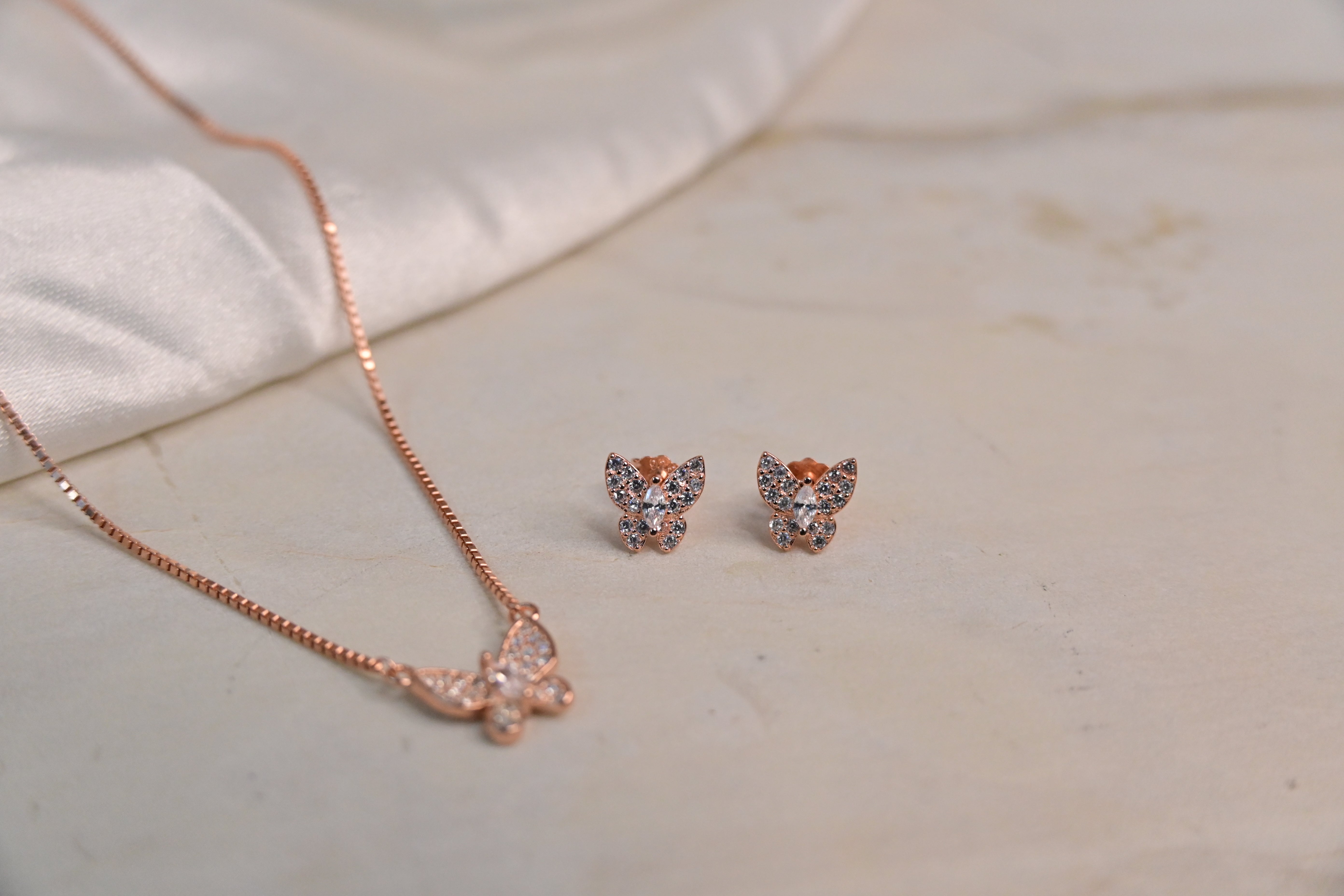 Rose Gold Butterfly Set