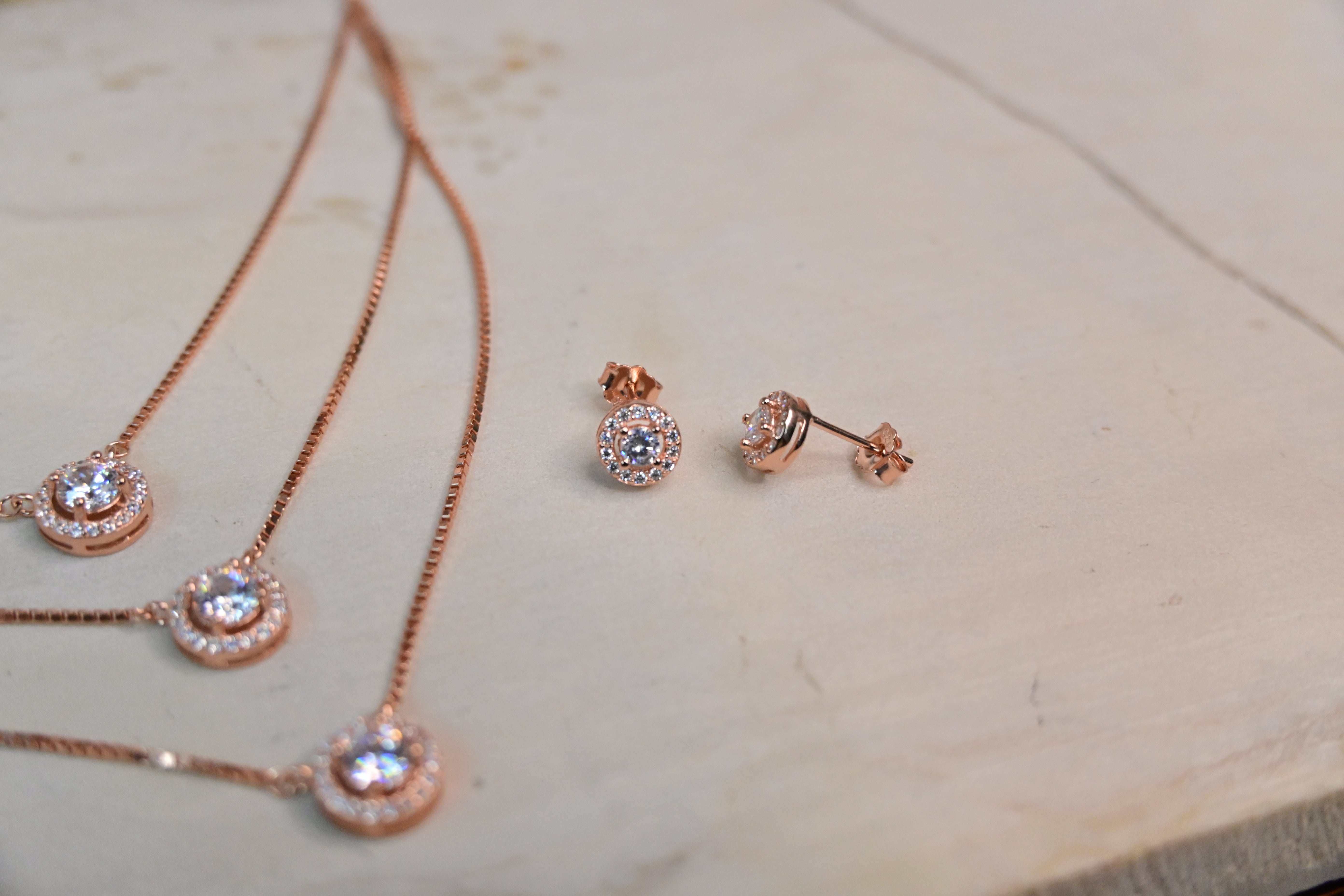 Rose Gold Triple Chain Set