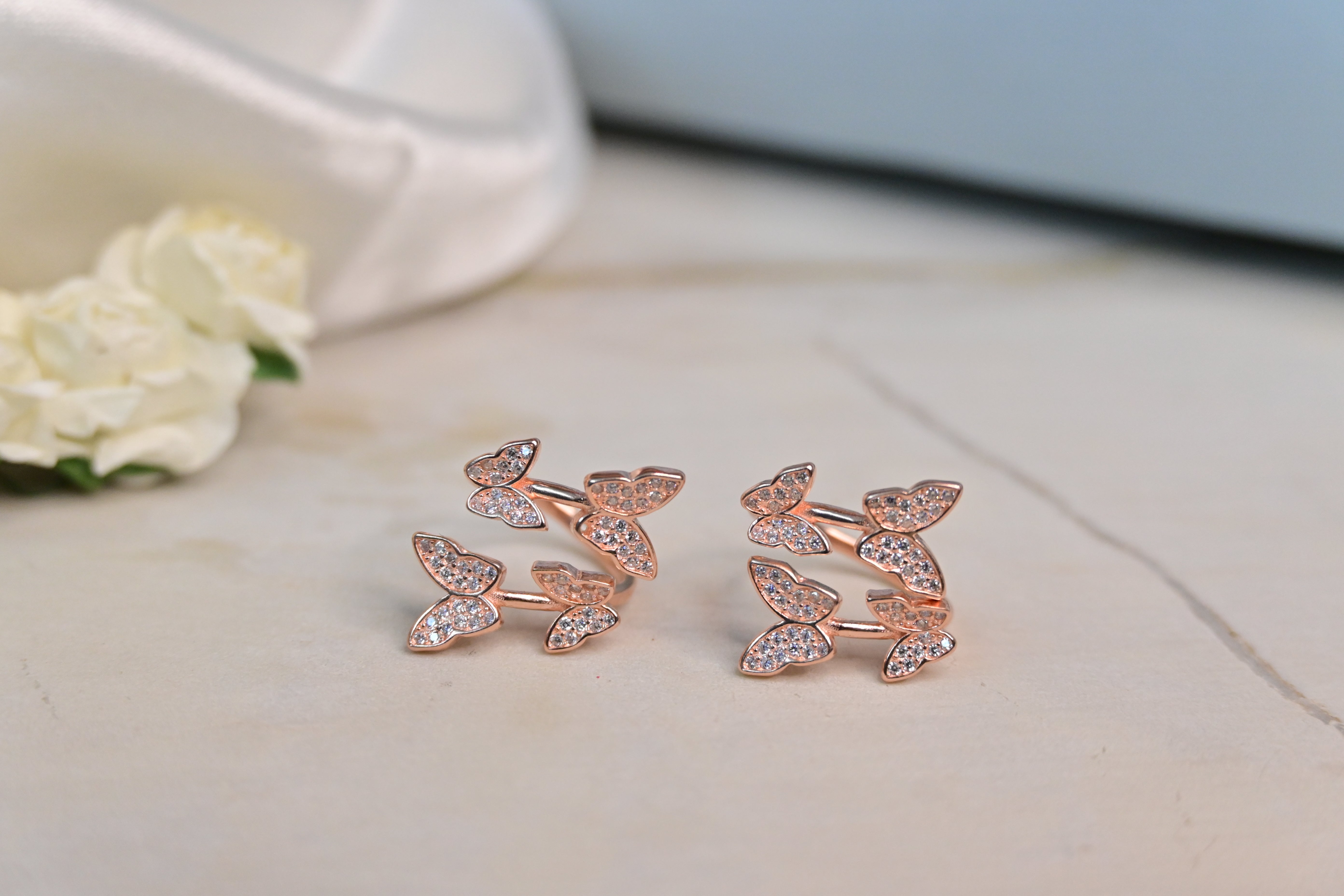 Rose Gold Butterfly Toe Rings