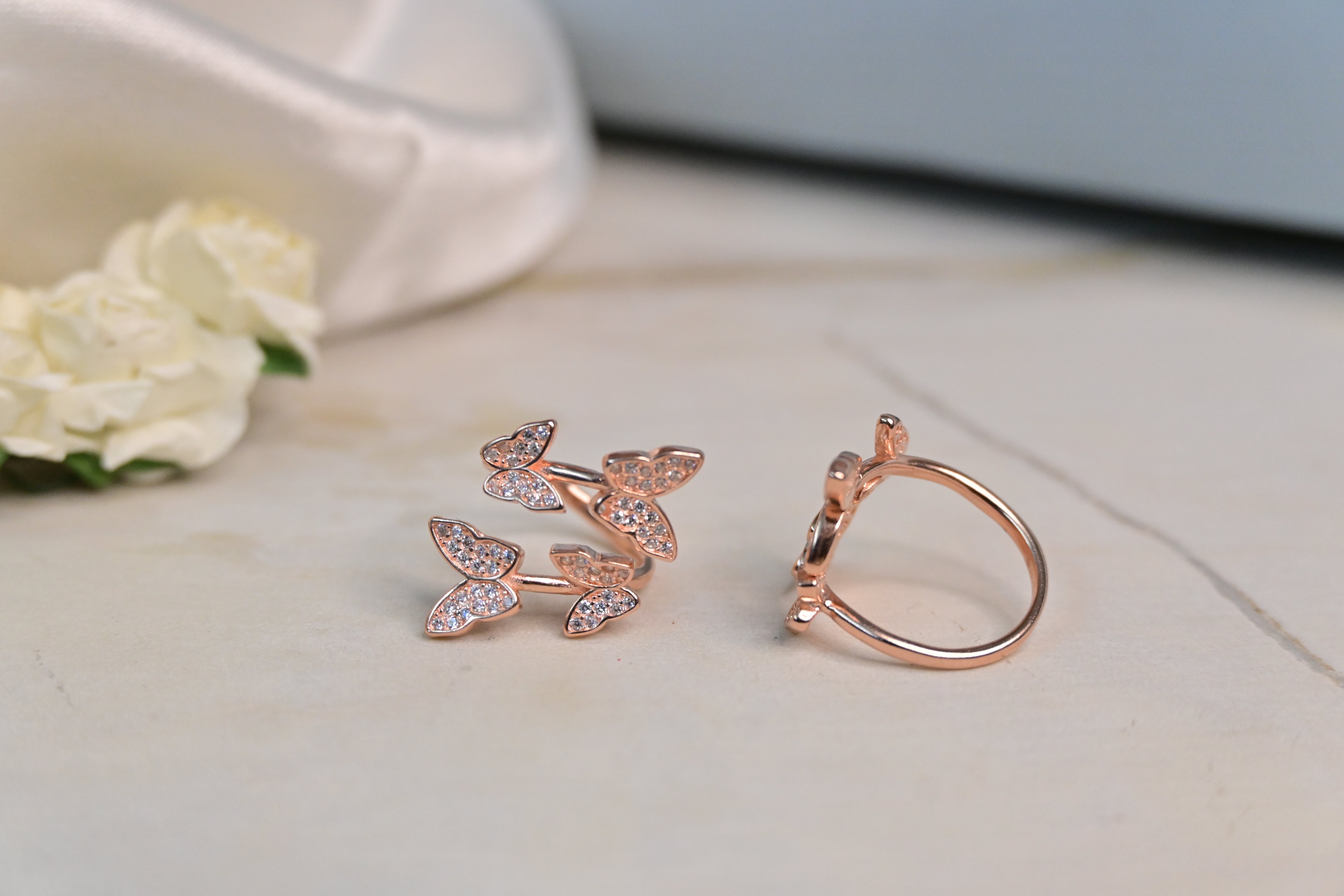 Rose Gold Butterfly Toe Rings