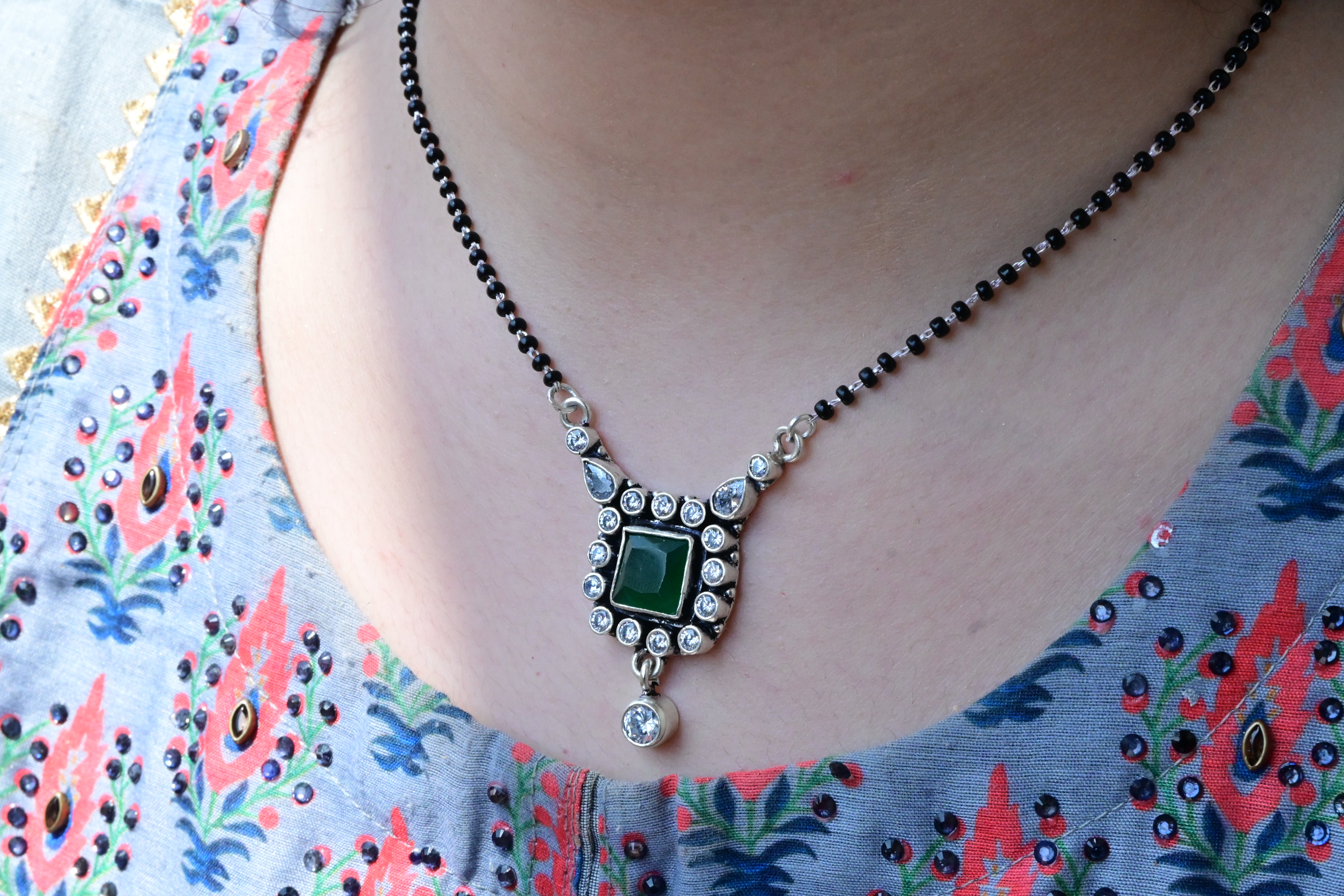 Oxidised Silver Mangalsutra