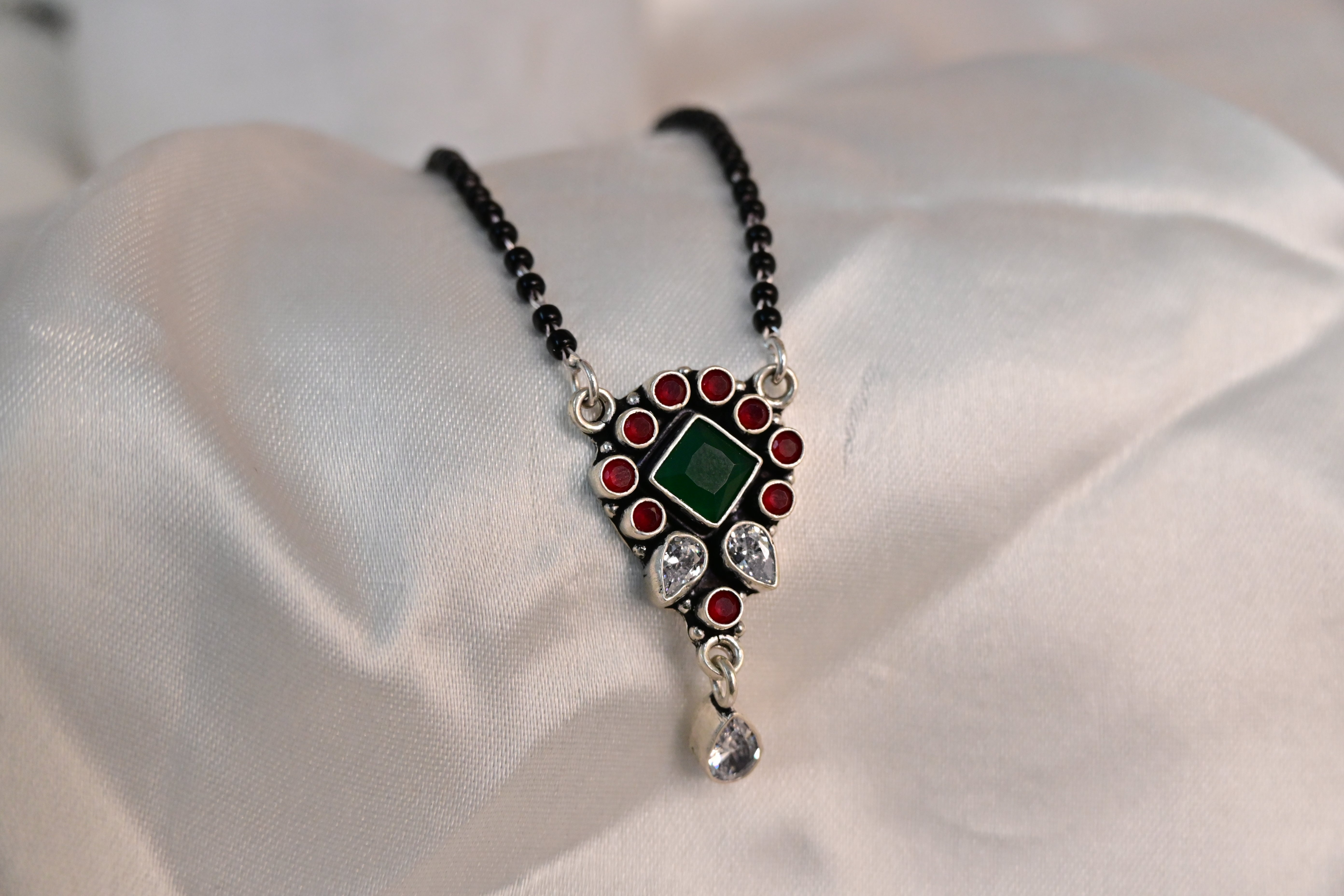 Oxidised Floral Mangalsutra