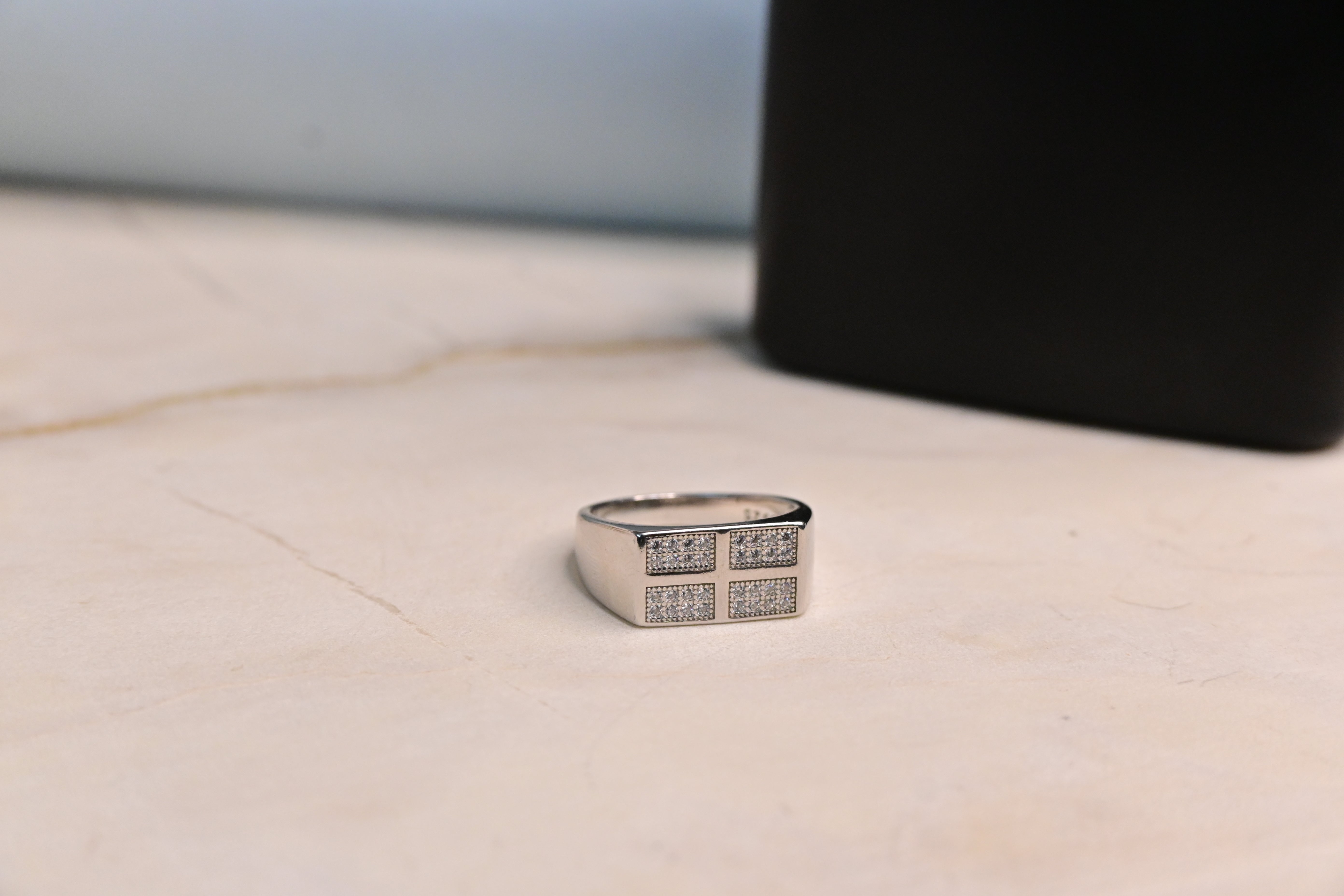 Four Square Mens Ring