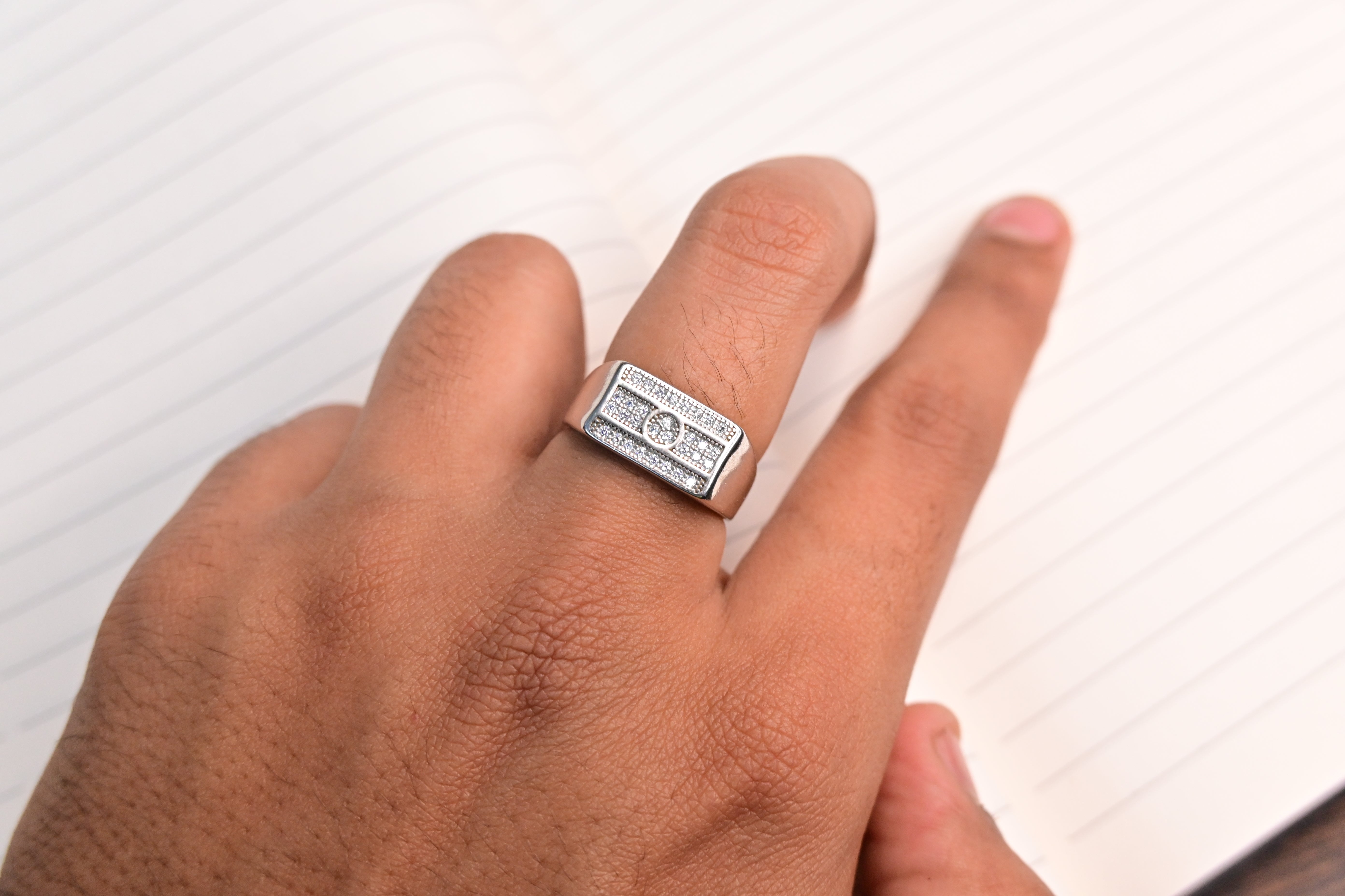 Stylish Silver Mens Ring