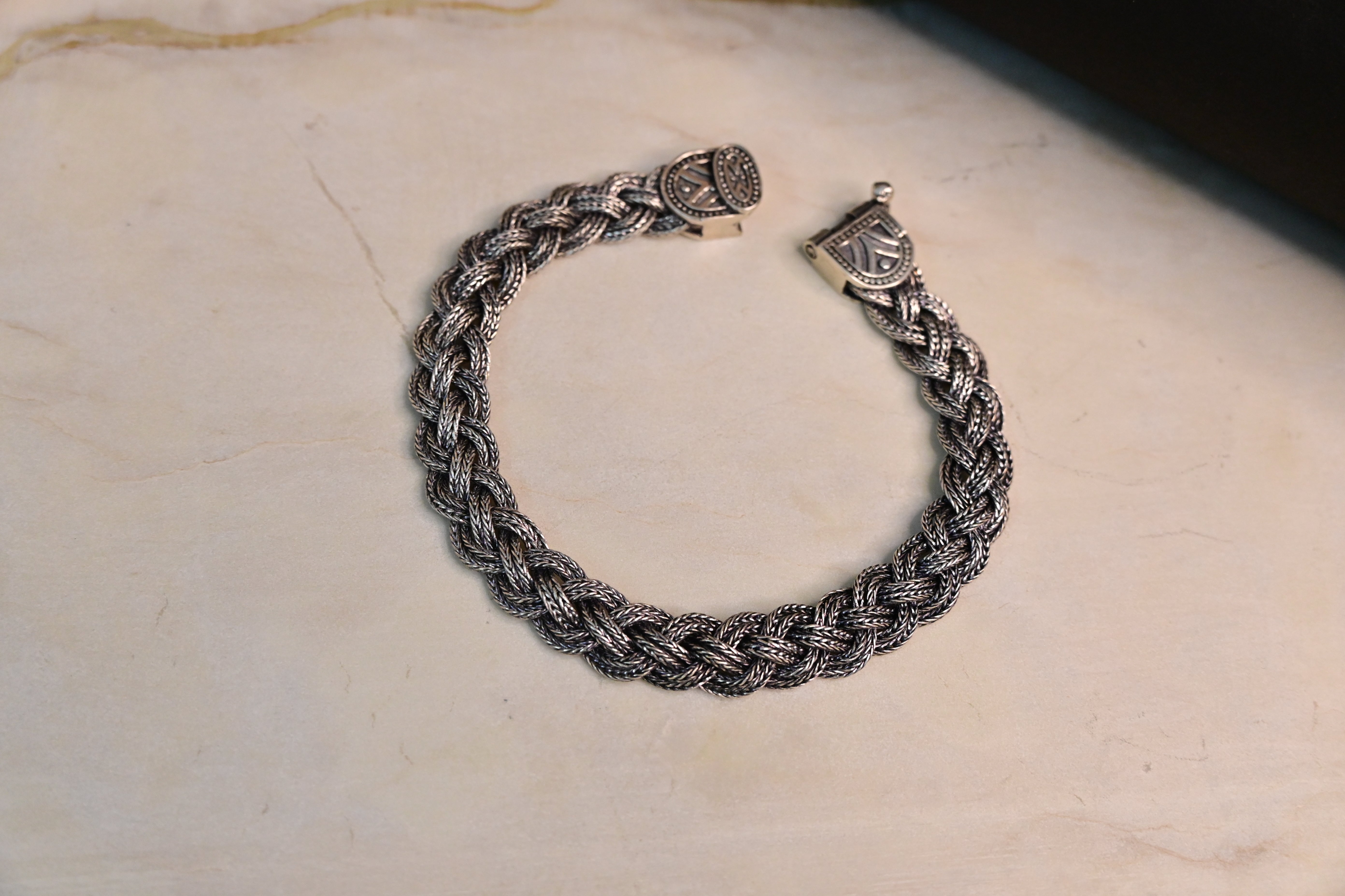 Twisted Curb Oxidised Bracelet