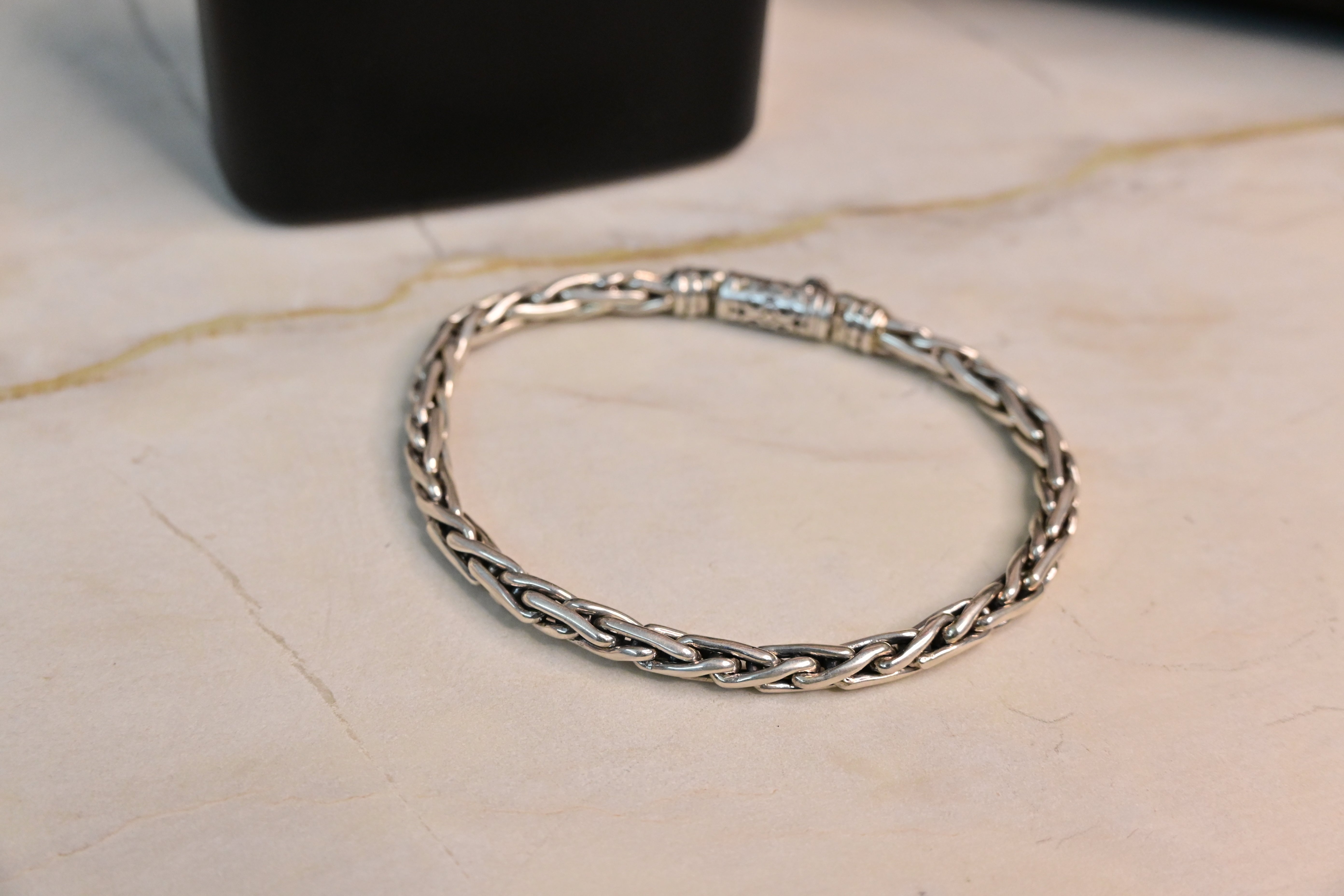 Oxidised Mens Silver Bracelet