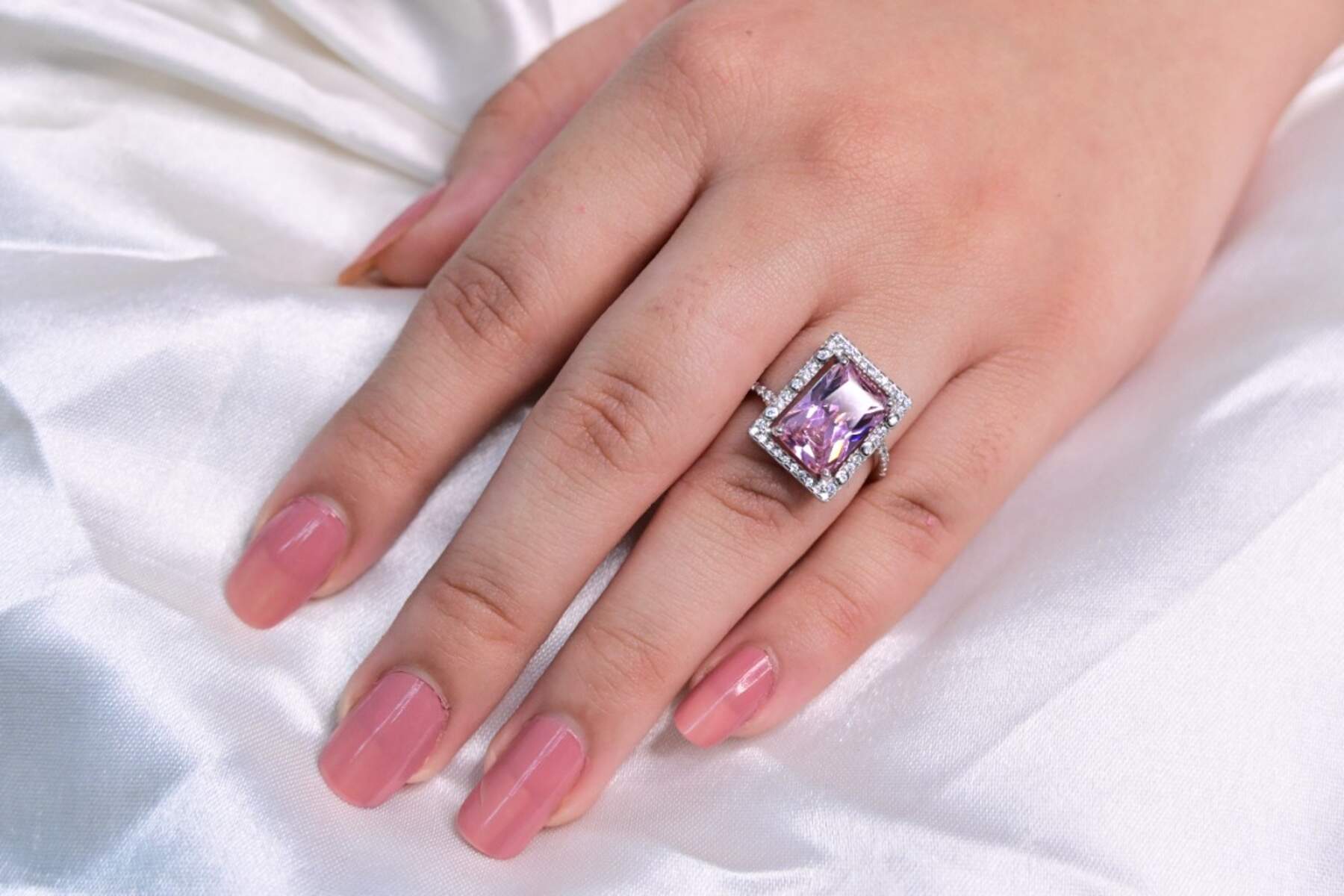 Pink Baguette Ring