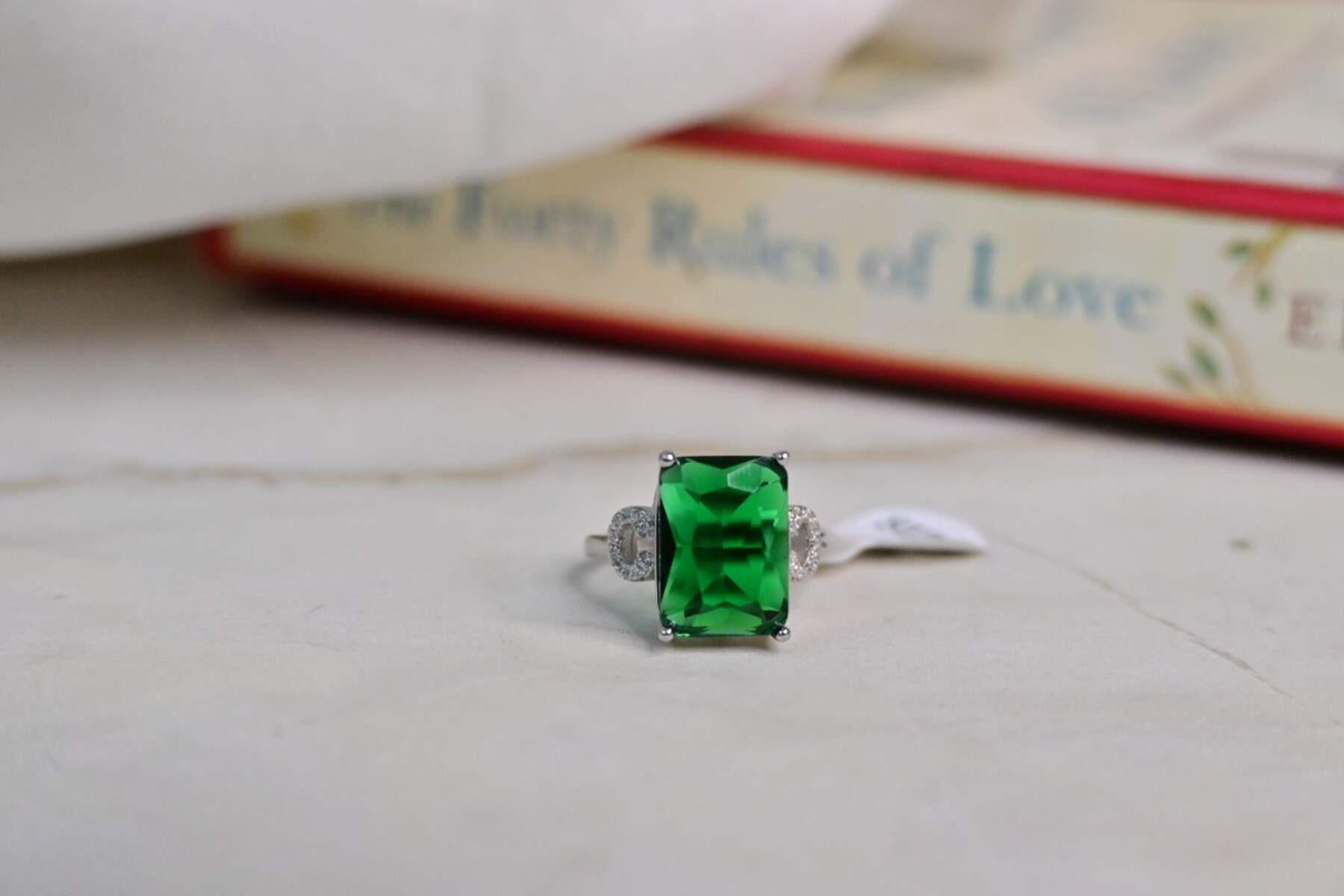 Green Solitaire 925 Ring