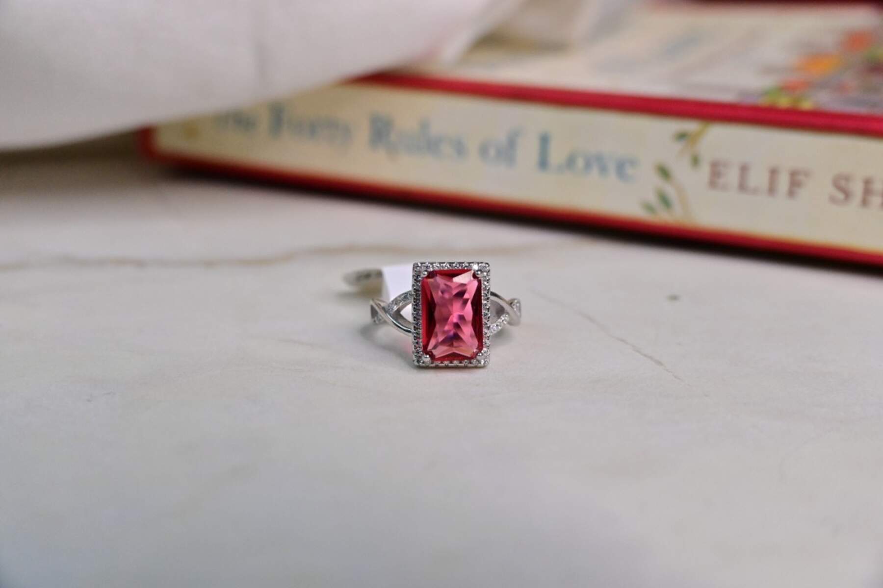 Rosy Red Silver Ring