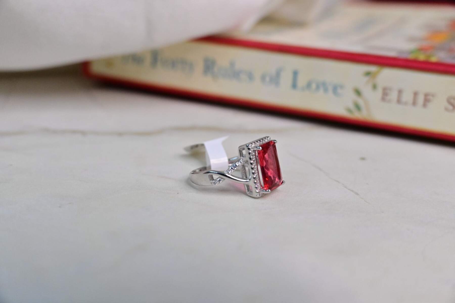 Rosy Red Silver Ring